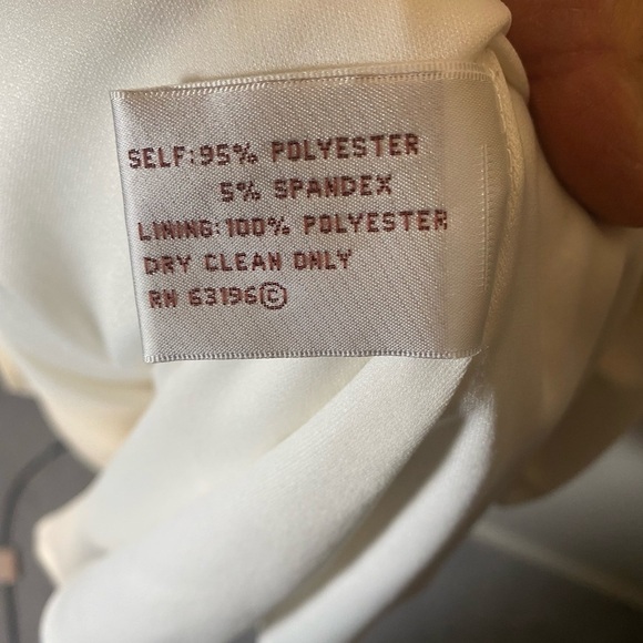 Suzi Chin Maxi Length V Neck Formal Pleated White Dress size 10 - Picture 8 of 12